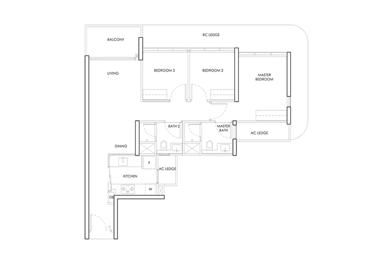 Telok Blangah Residences Floor Plan 3 Bedroom
