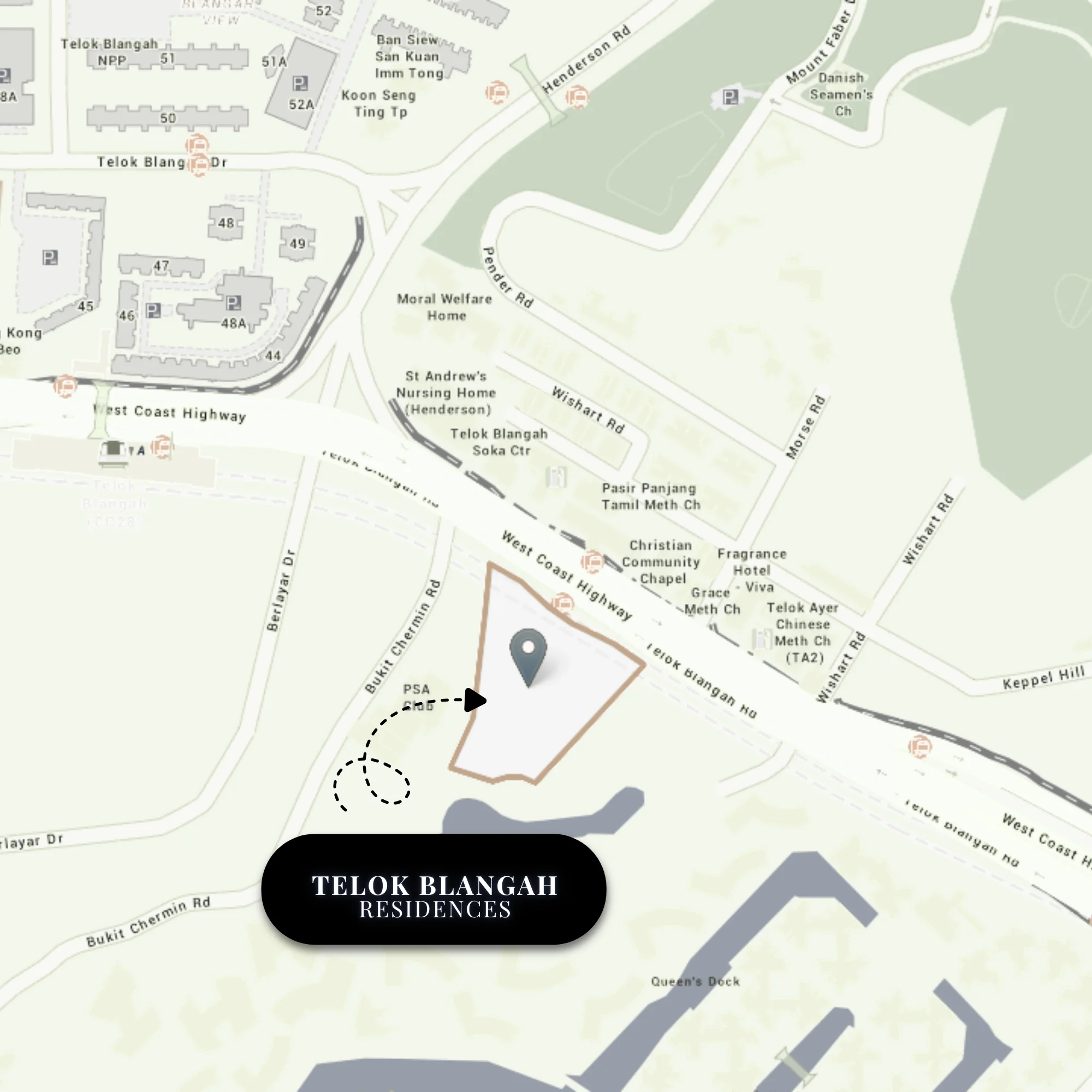 Telok Blangah Residences Location Map - Condo Near Telok Blangah MRT District 4 Greater Southern Waterfront